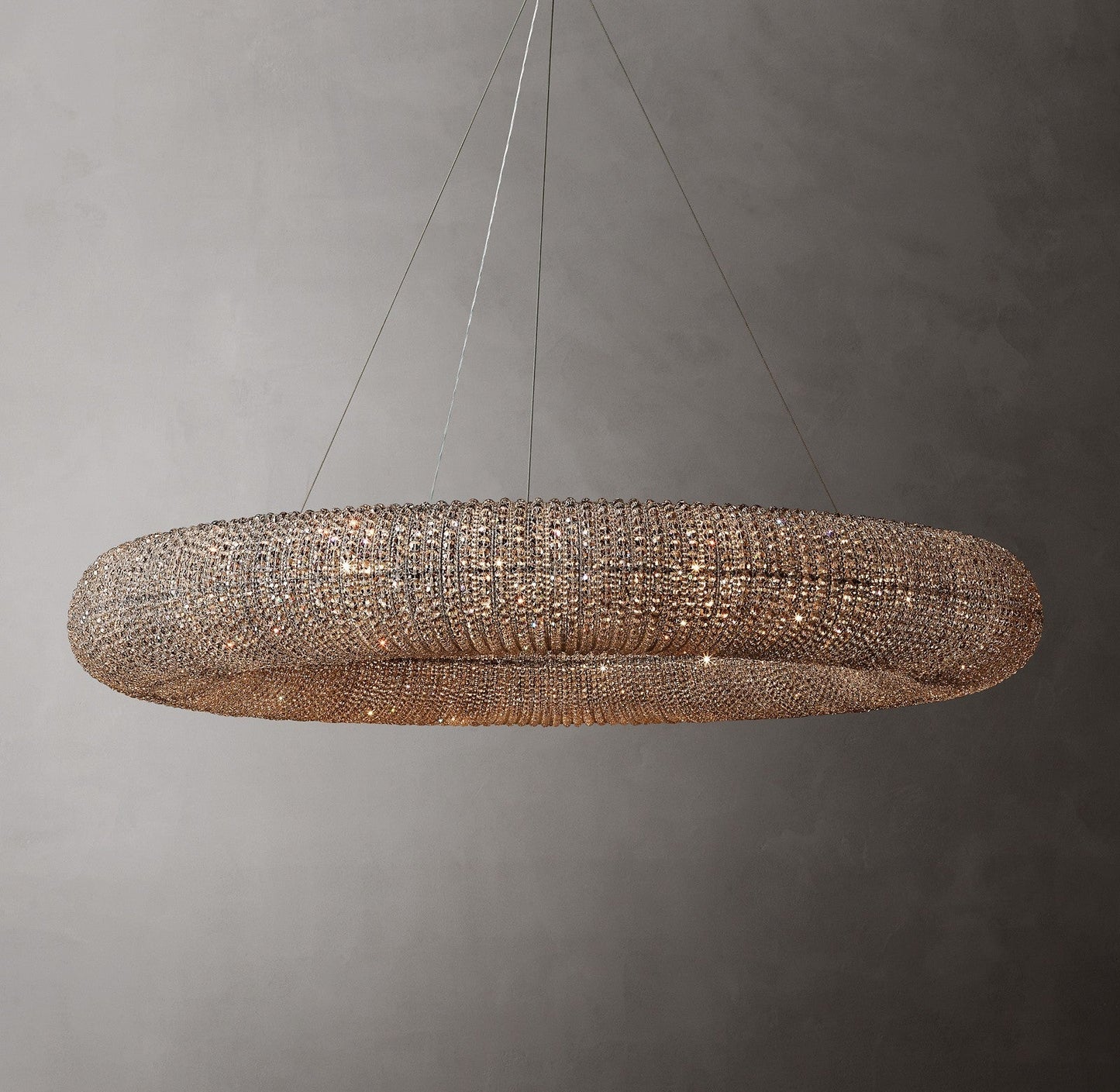 Crystal Halo Smoke Round LED Chandelier