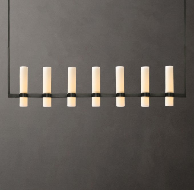 Ravelle Linear Milk Glass Chandelier
