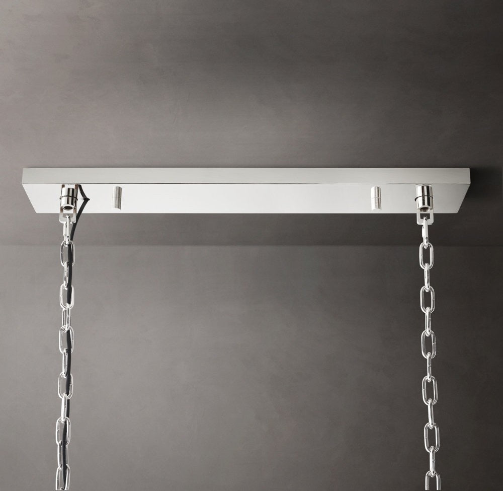 1920s Odeon Rectangular Crystal Chandelier