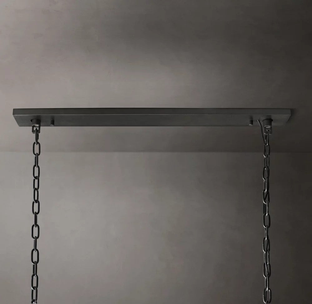 1920s Odeon Rectangular Crystal Chandelier