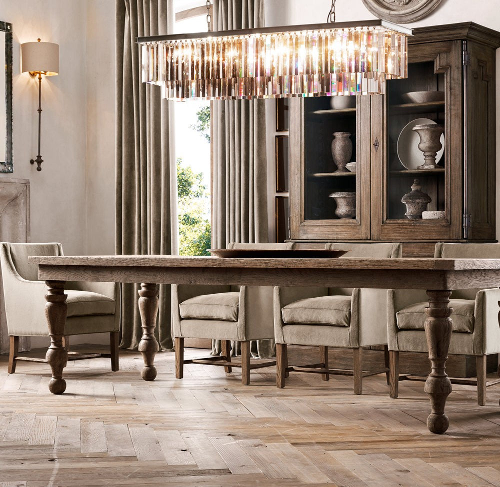 1920s Odeon Rectangular Crystal Chandelier