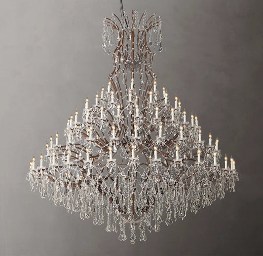 19th Century Rococo Iron and Crystal Grand Chandelier