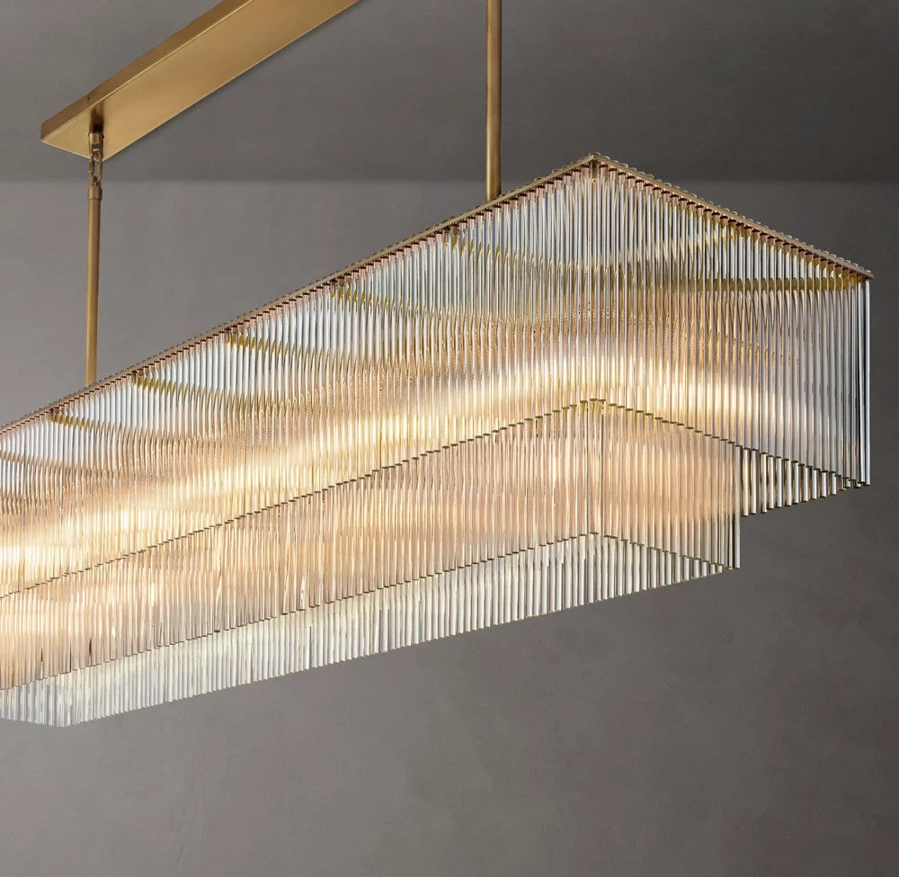 Amadeo Rectangular Crystal Rod Chandelier