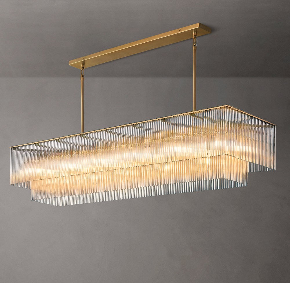 Amadeo Rectangular Crystal Rod Chandelier
