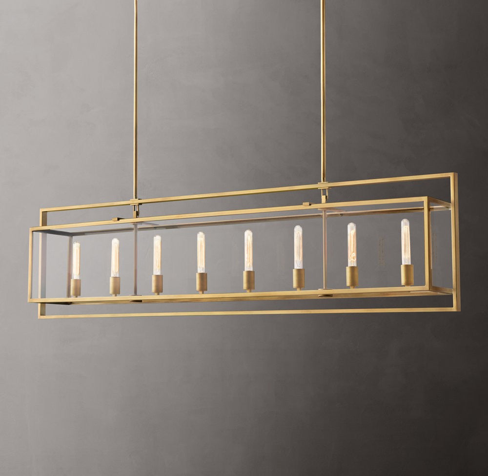 Beckman Rectangular Glass Chandelier