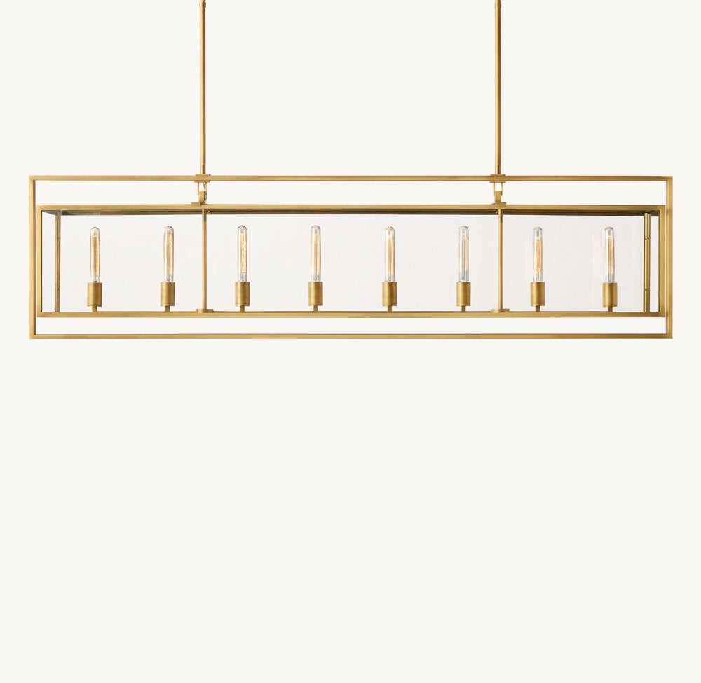Beckman Rectangular Glass Chandelier