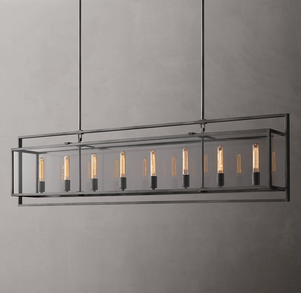 Beckman Rectangular Glass Chandelier