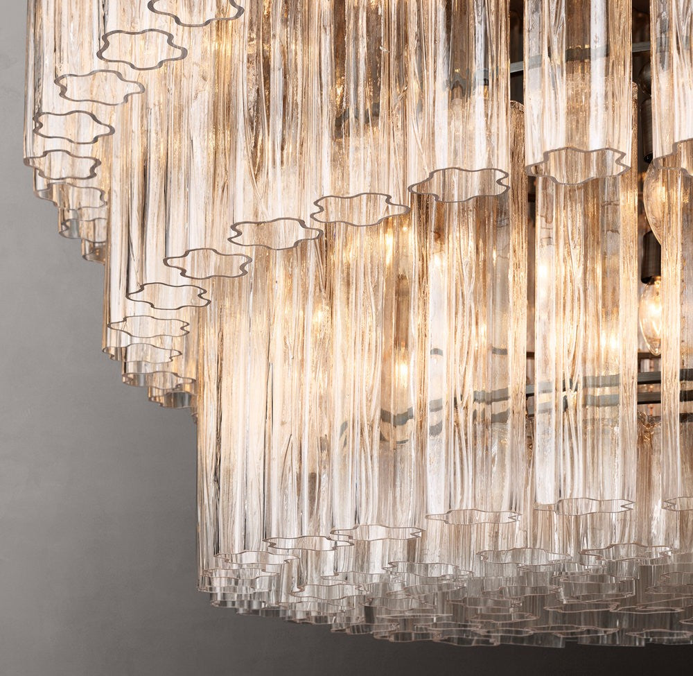 Cielo Three-Tier Round Glass Chandelier