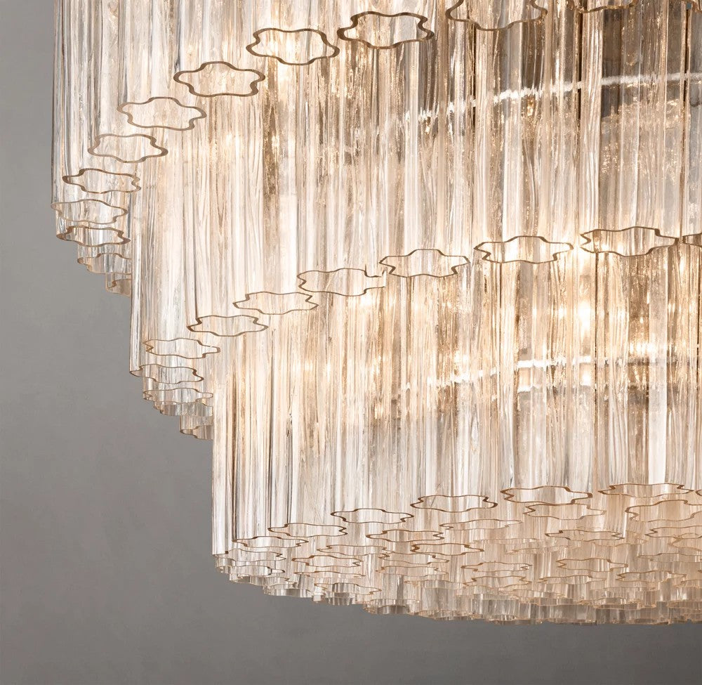 Cielo Three-Tier Round Glass Chandelier