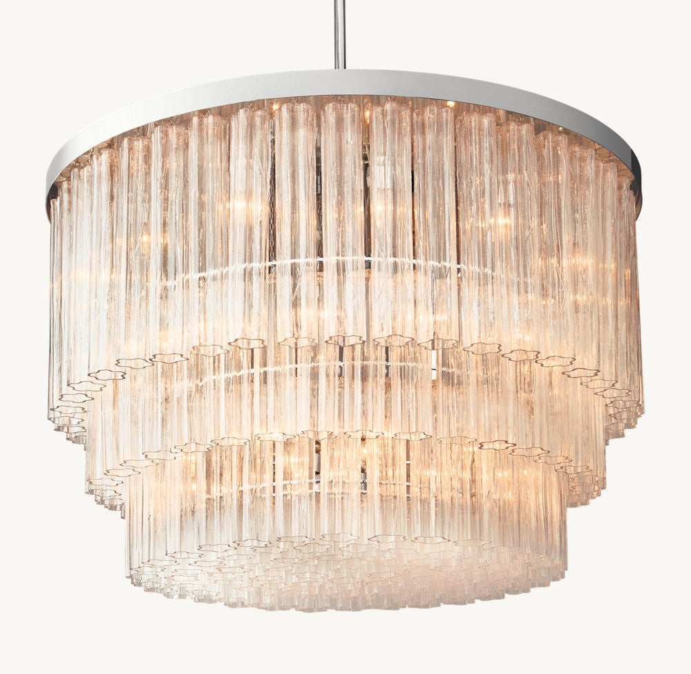 Cielo Three-Tier Round Glass Chandelier