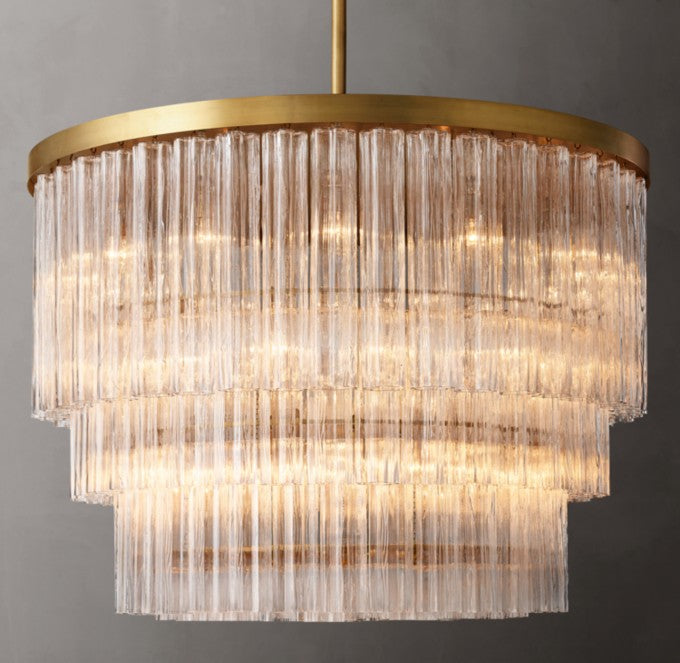 Cielo Three-Tier Round Glass Chandelier