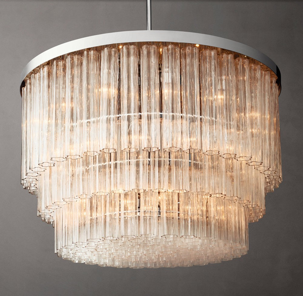 Cielo Three-Tier Round Glass Chandelier