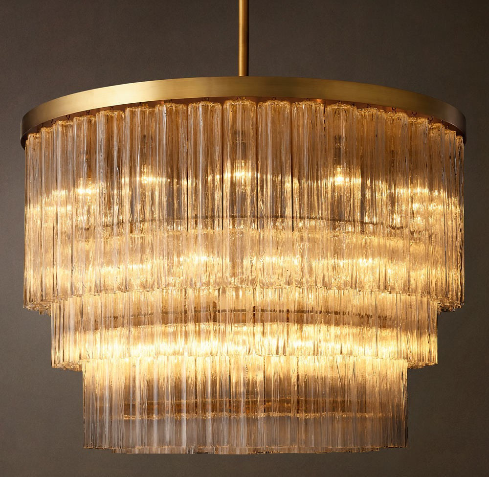 Cielo Three-Tier Round Glass Chandelier