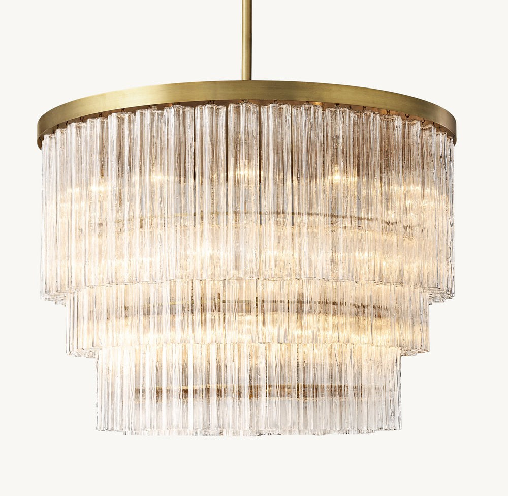 Cielo Three-Tier Round Glass Chandelier