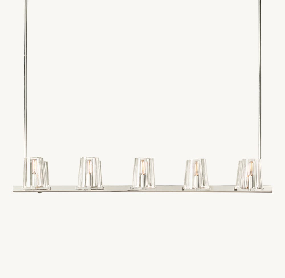 Pauillac Linear Glass and Brass Chandelier