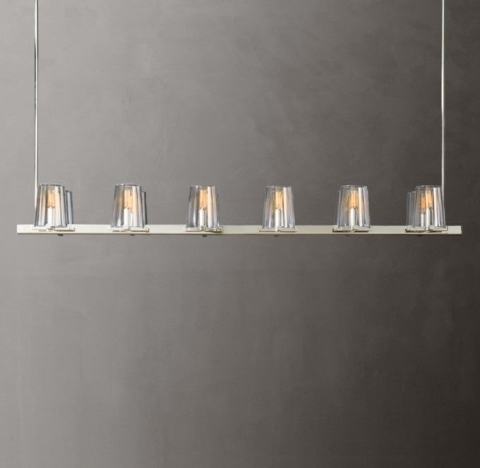 Pauillac Linear Glass and Brass Chandelier