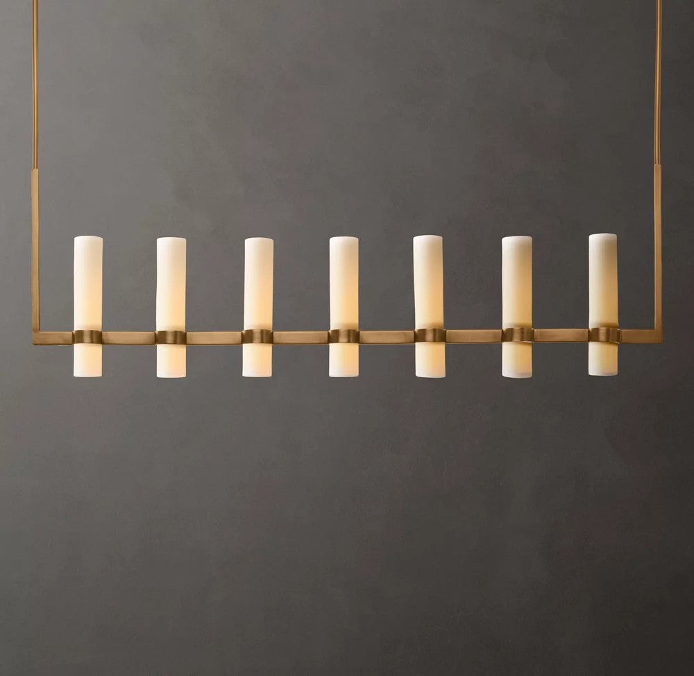 Ravelle Linear Milk Glass Chandelier