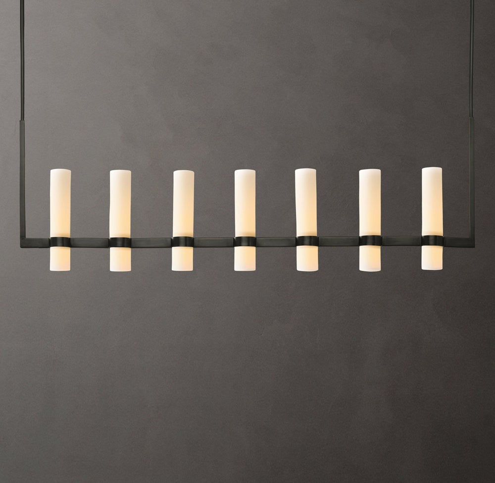 Ravelle Linear Milk Glass Chandelier