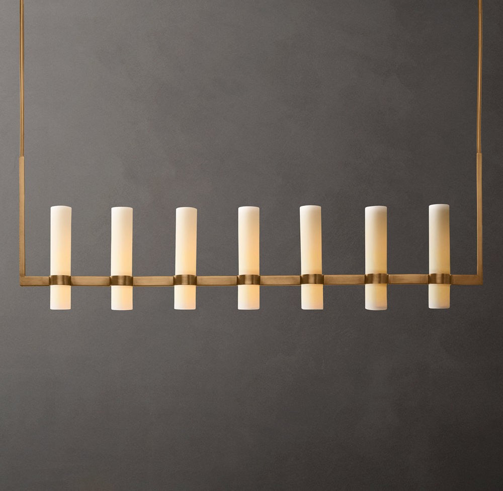 Ravelle Linear Milk Glass Chandelier