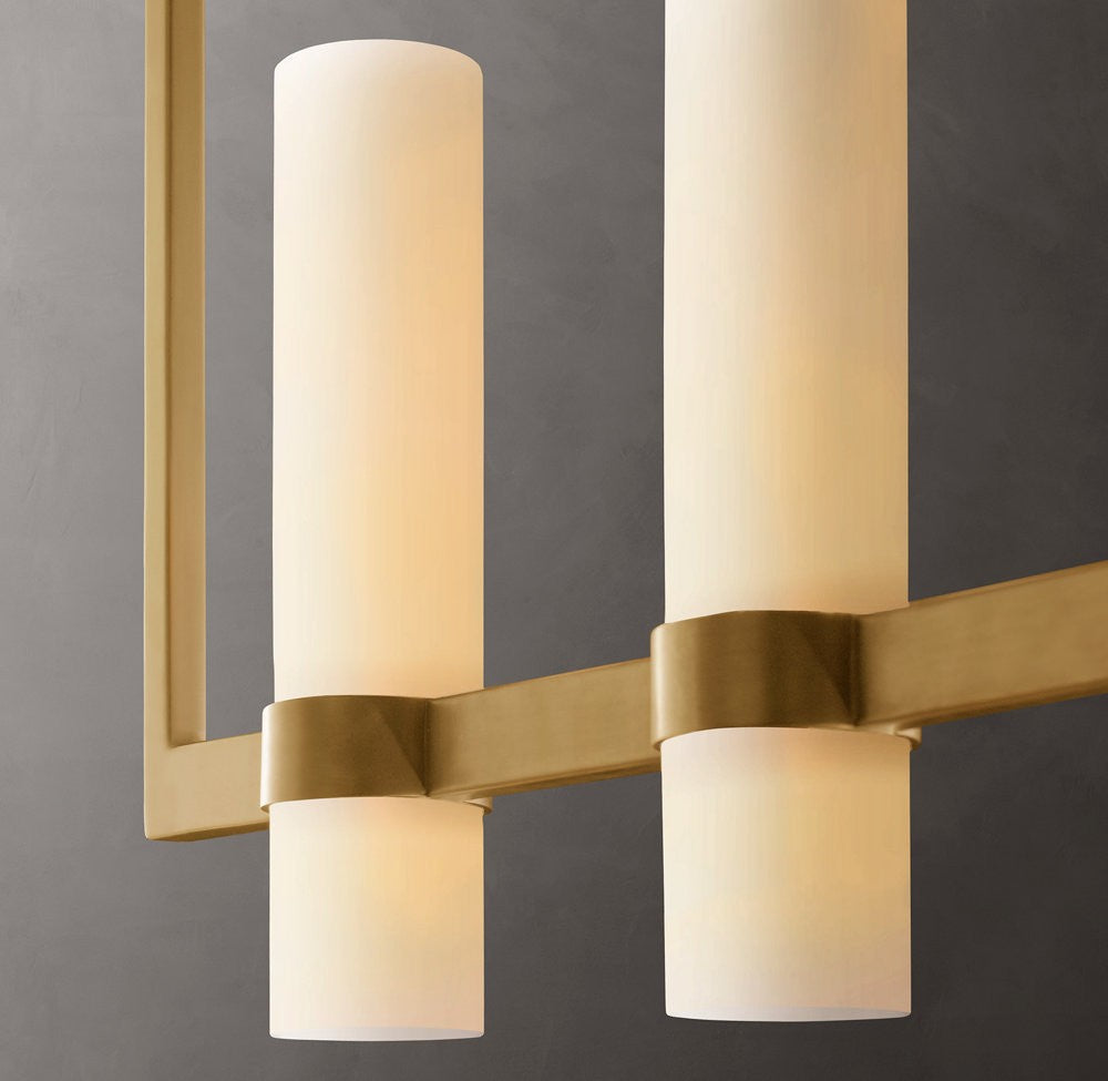 Ravelle Linear Milk Glass Chandelier