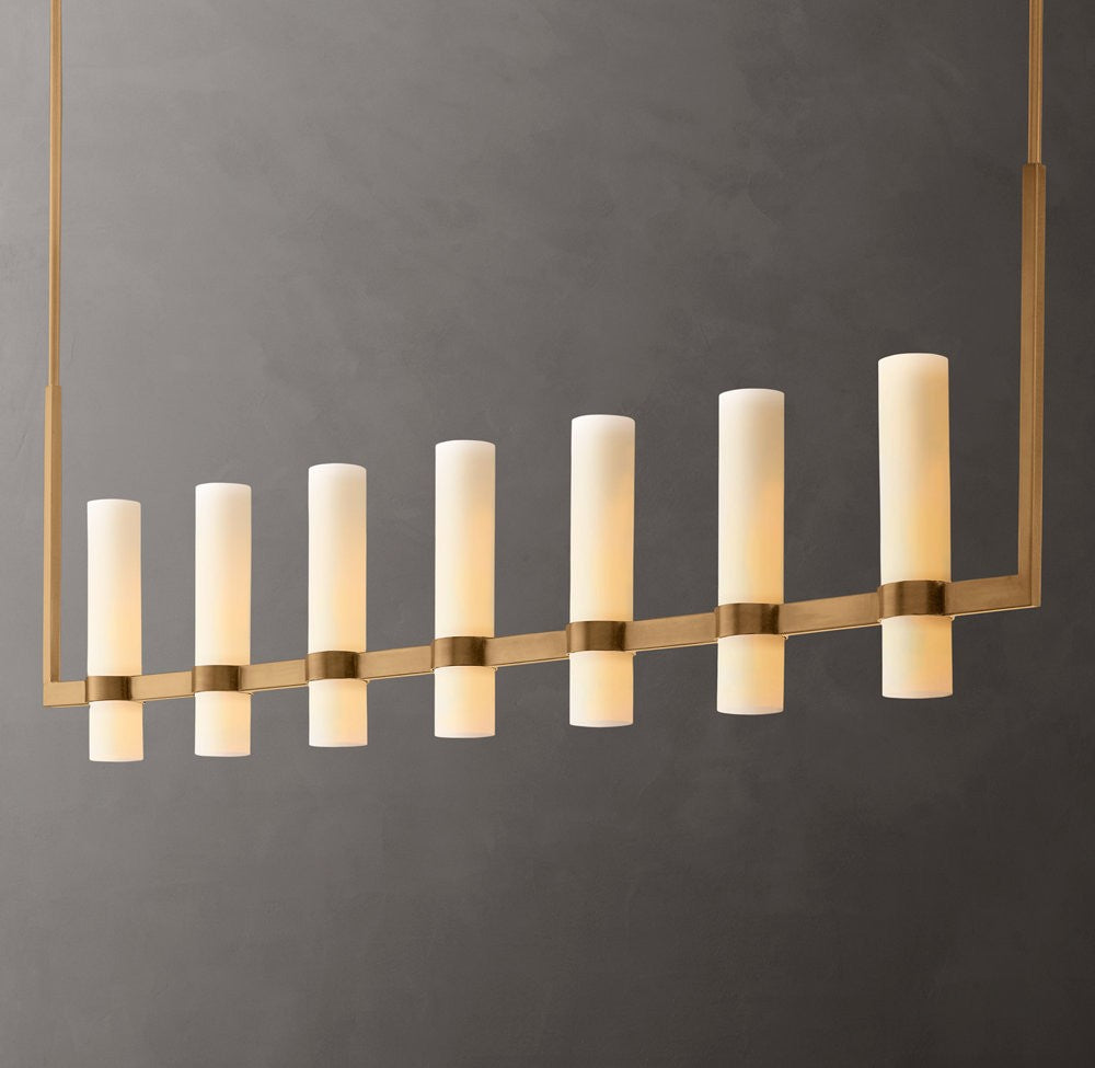 Ravelle Linear Milk Glass Chandelier