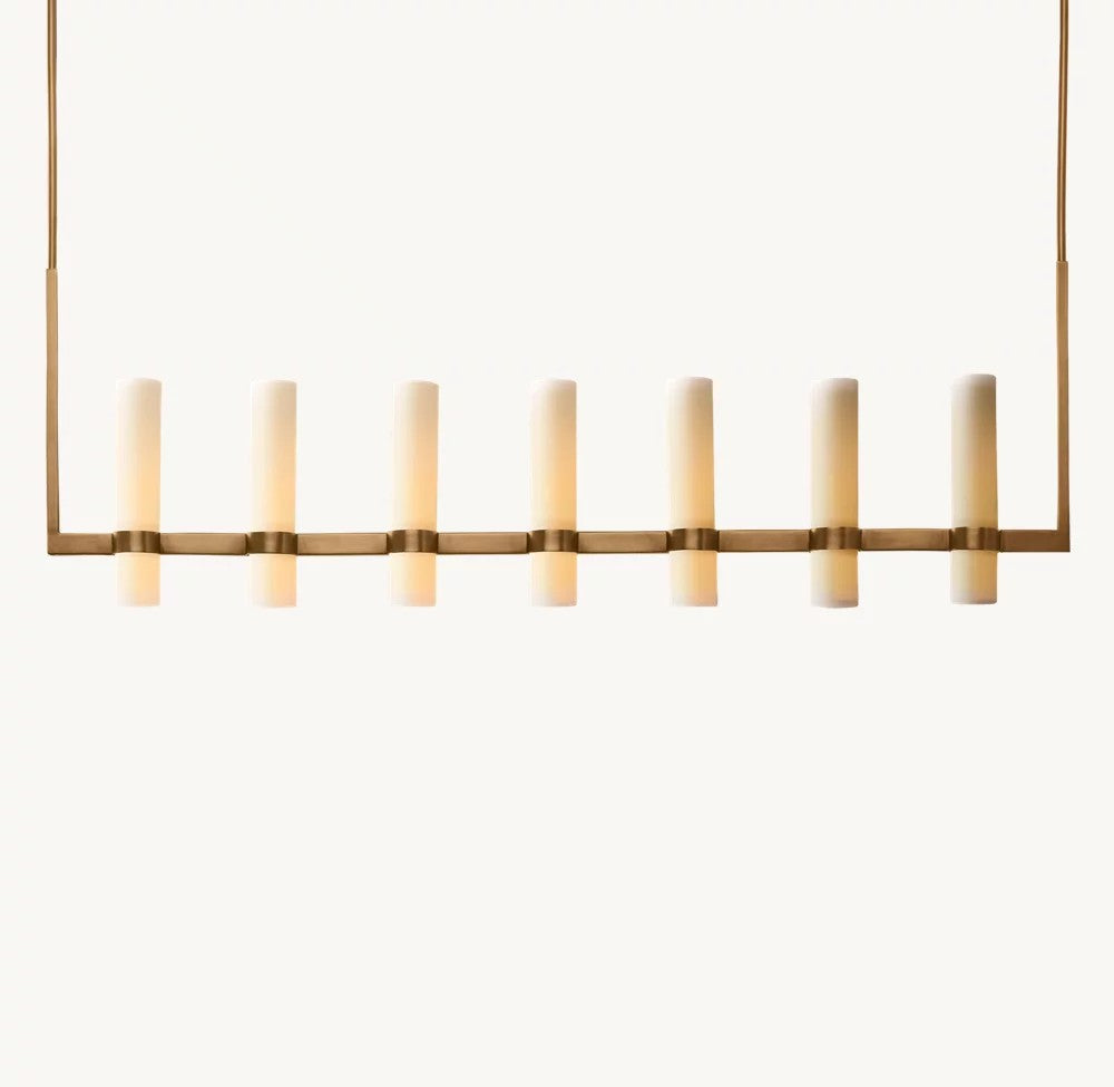 Ravelle Linear Milk Glass Chandelier