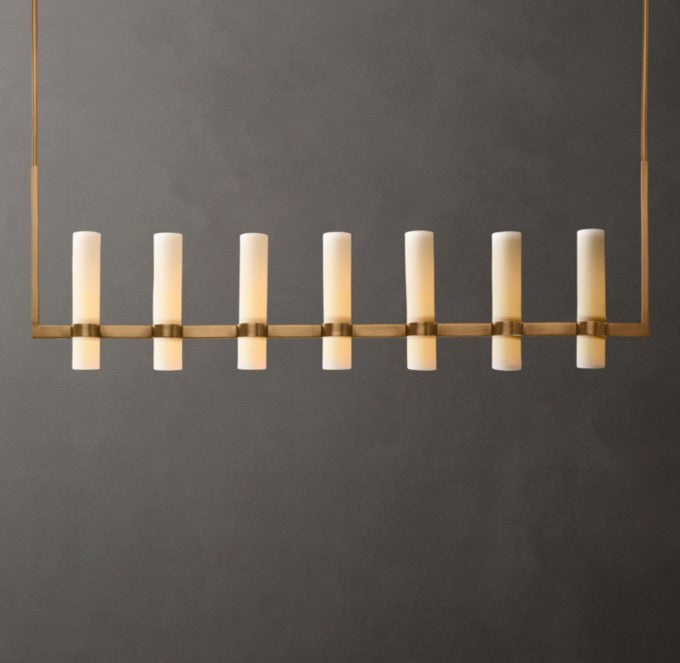 Ravelle Linear Milk Glass Chandelier