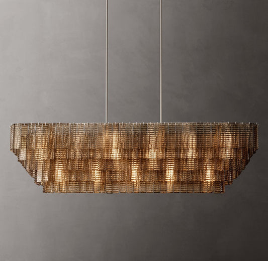 Sirene Smoke Glass Rectangular Chandelier