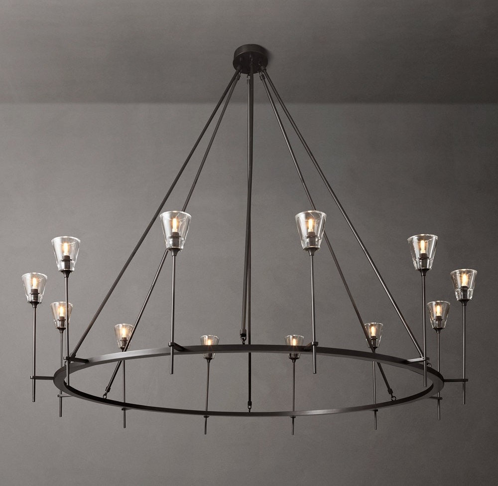 Torche De Verre Round Brass Chandelier