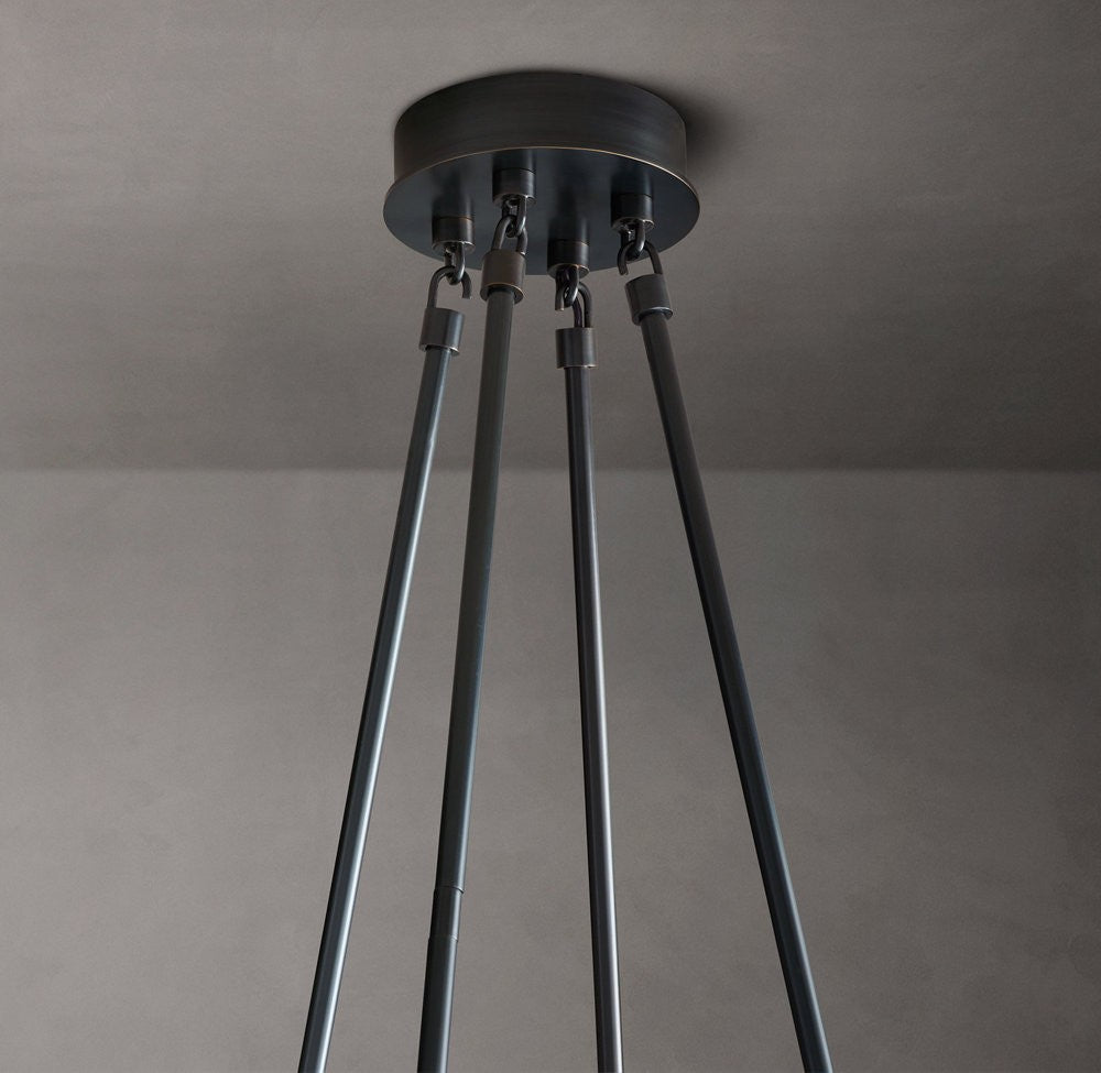 Torche De Verre Round Brass Chandelier