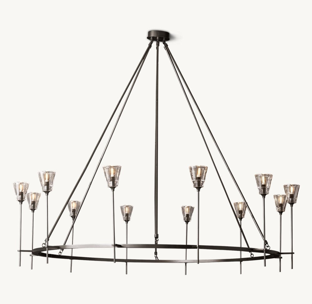 Torche De Verre Round Brass Chandelier