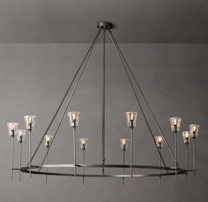 Torche De Verre Round Brass Chandelier