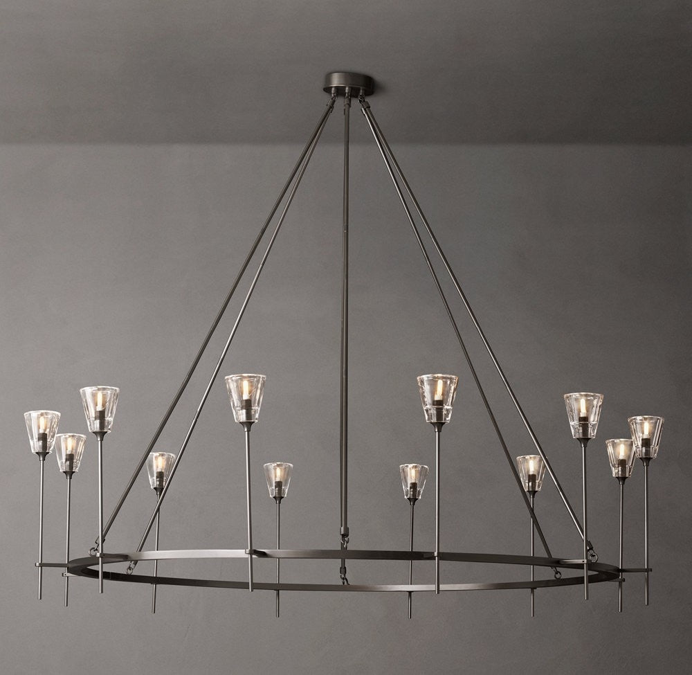 Torche De Verre Round Brass Chandelier