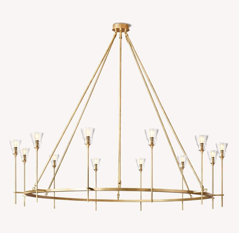 Torche De Verre Round Brass Chandelier