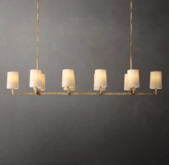 Wright Linear Hammered Metal Chandelier