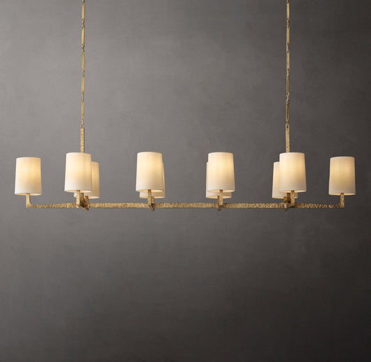 Wright Linear Hammered Metal Chandelier