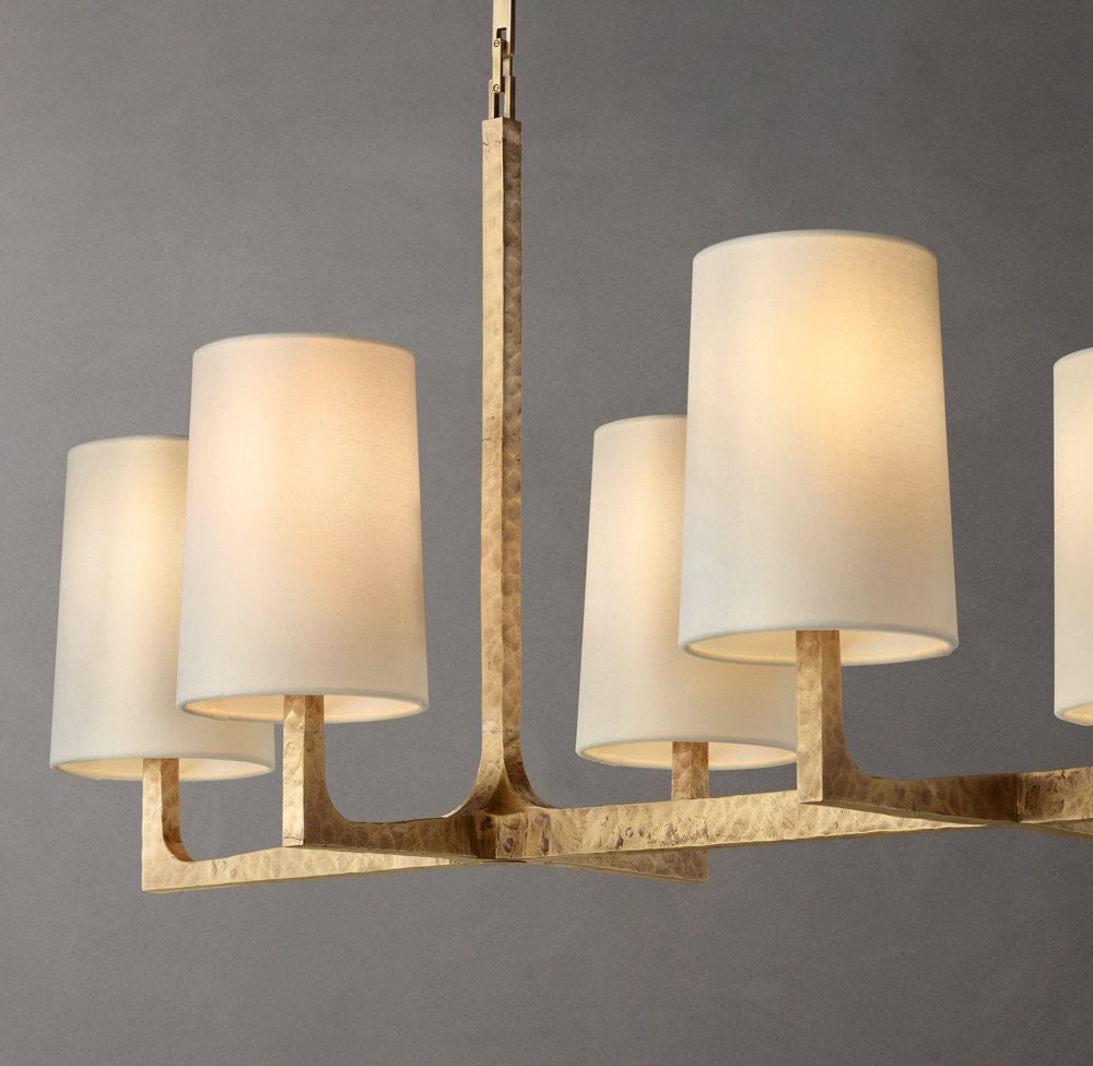 Wright Linear Hammered Metal Chandelier