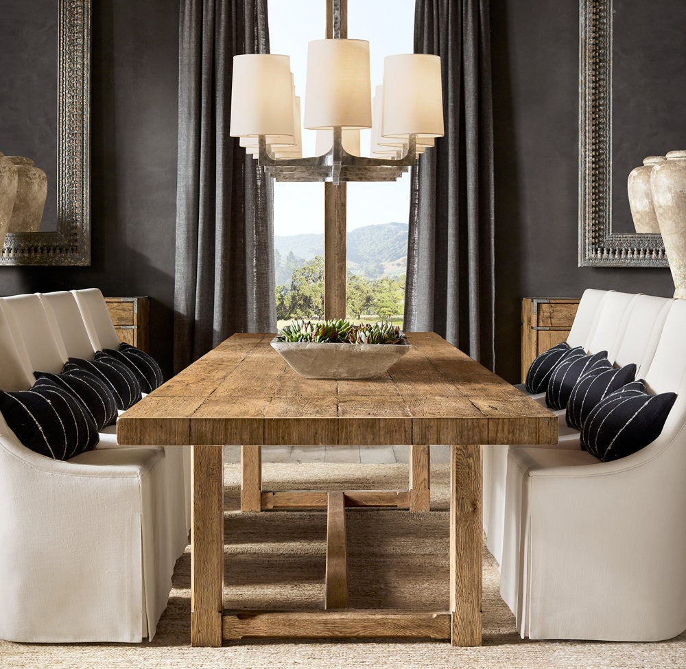 Wright Linear Hammered Metal Chandelier